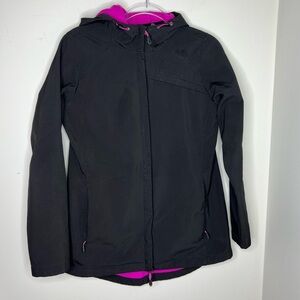 New Balance Black hooded zip up Jacket w/ Pink Lining. Medium.
